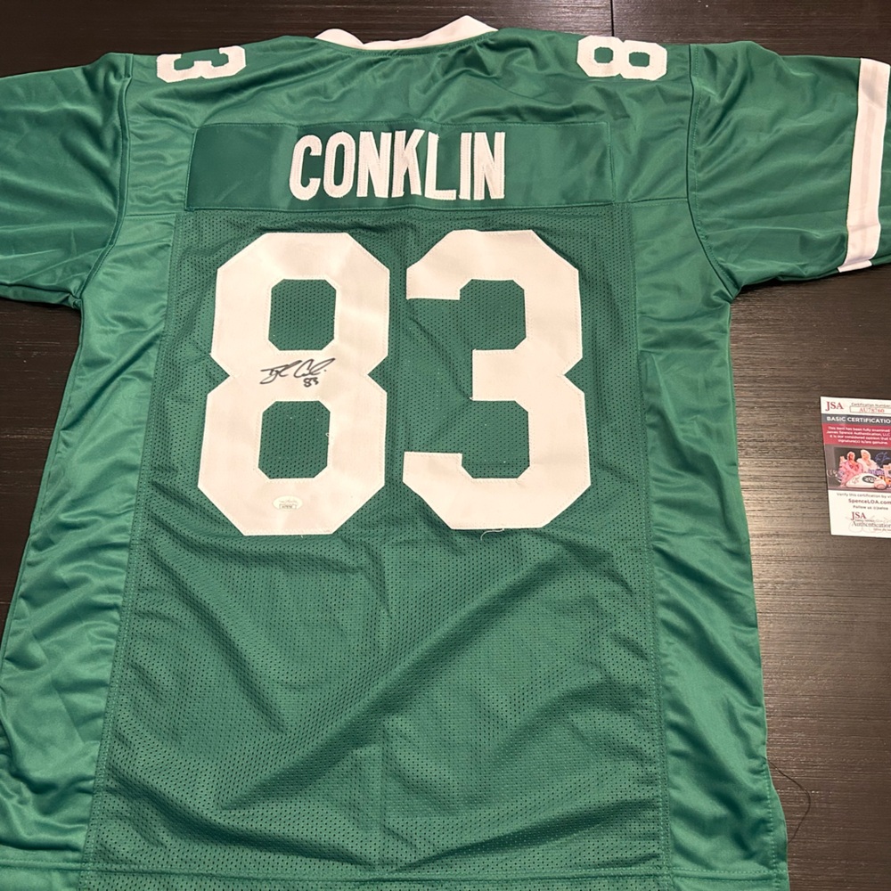 Custom NFL New York Jets Tyler Conklin signed replica authenticated Jersey sz XL